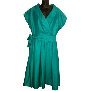 Jones Wear Teal V-Neck Wrap Mini Dress